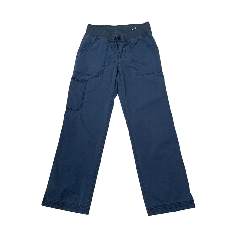 Koi Womans Pants Scrub Uniform Size Small Tall Dark Blue Pockets Tie Waisr Comfo